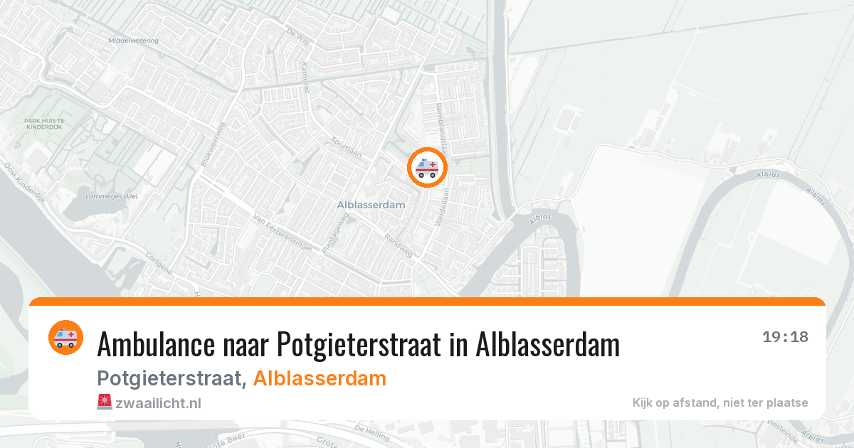 Ambulance naar Potgieterstraat in Alblasserdam — 21 jun 2026