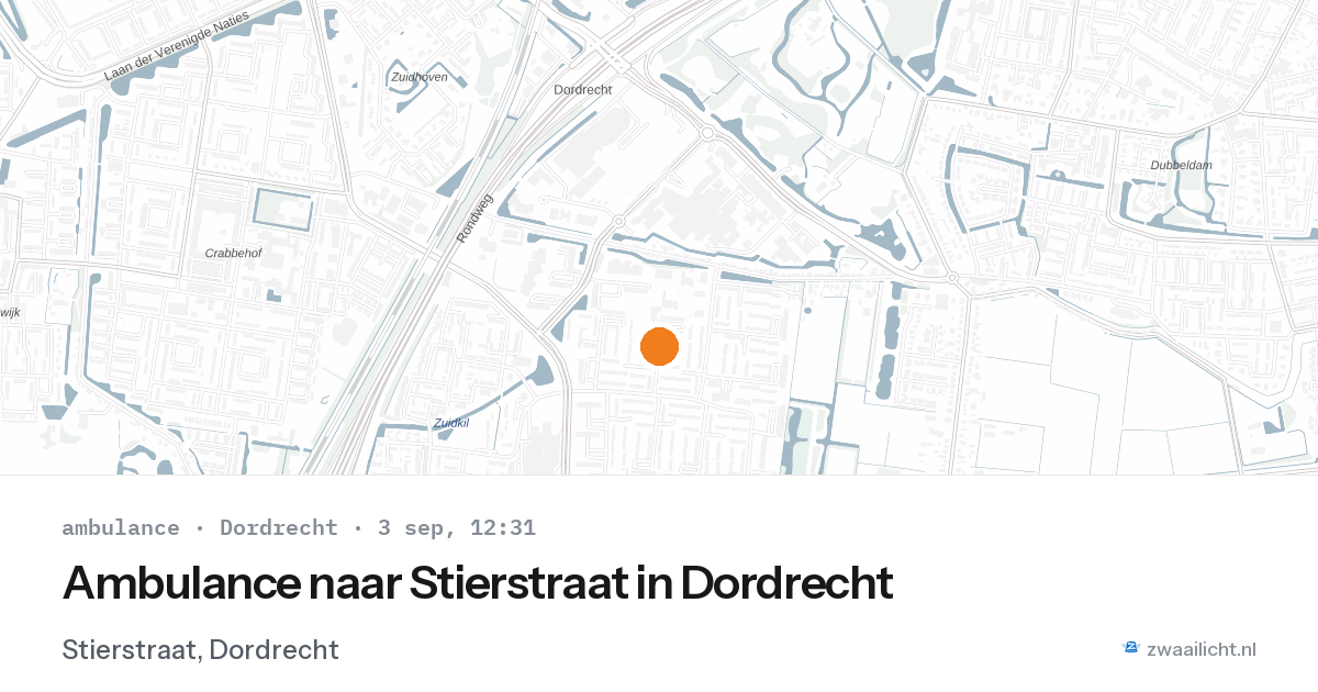 Ambulance naar Stierstraat in Dordrecht — 3 sep 2026