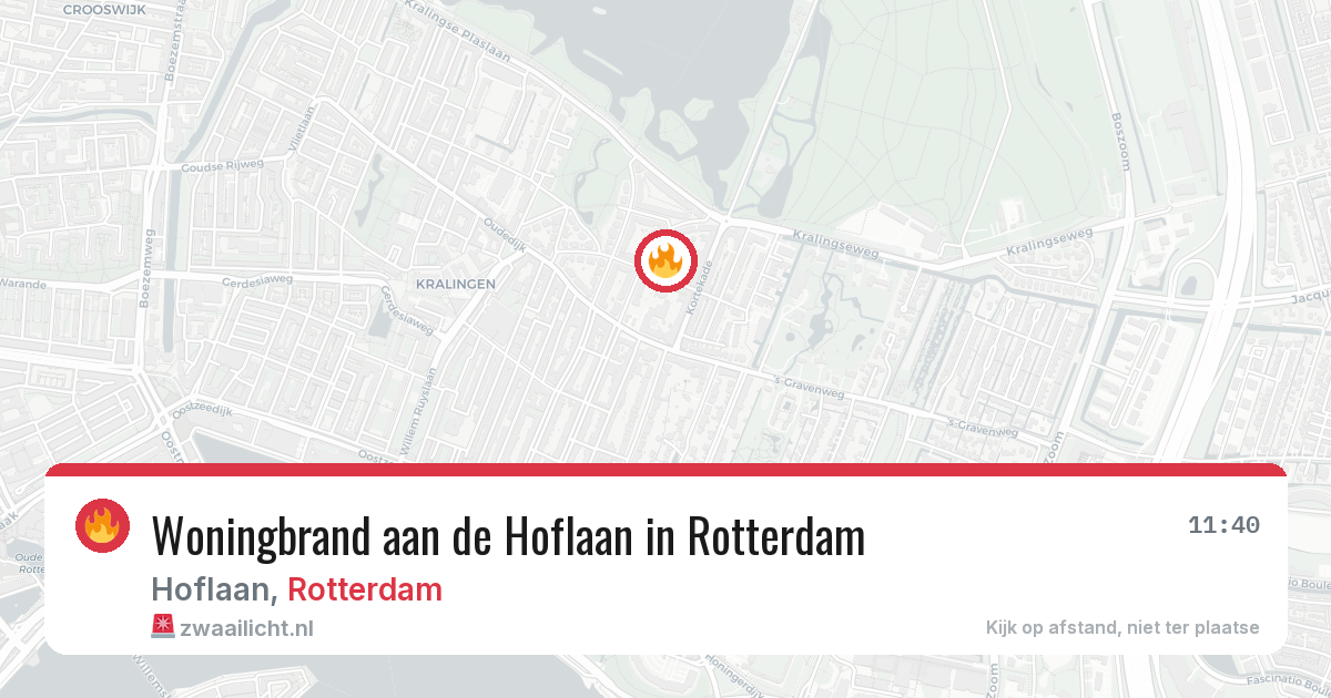 Woningbrand aan de Hoflaan in Rotterdam — 4 aug 2026