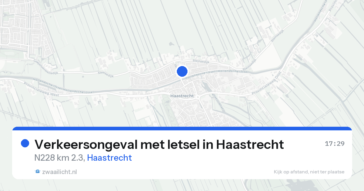 Verkeersongeval met letsel in Haastrecht — 9 aug 2026