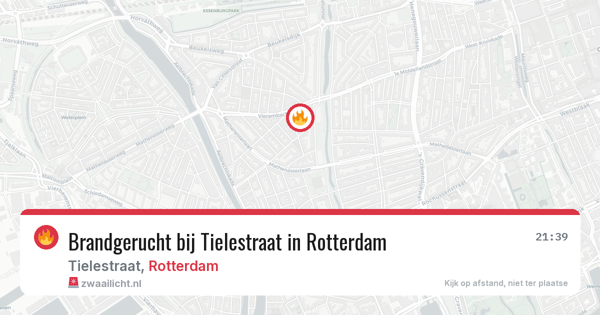 Brandgerucht bij Tielestraat in Rotterdam — 9 apr 2026
