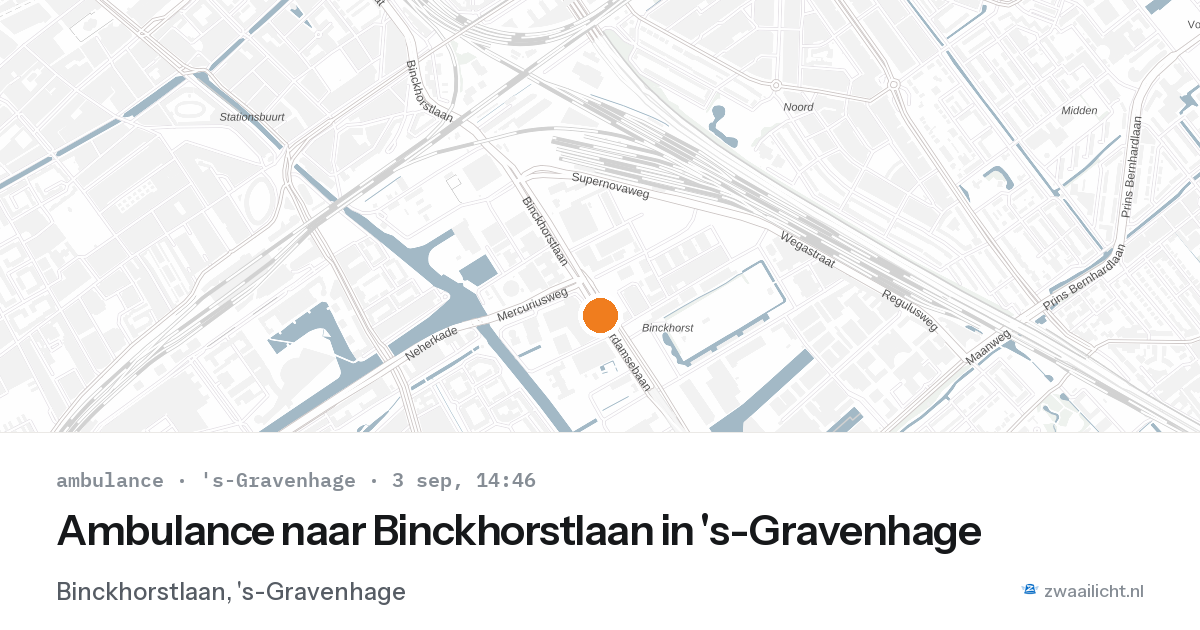 Ambulance naar Binckhorstlaan in 's-Gravenhage — 3 sep 2026
