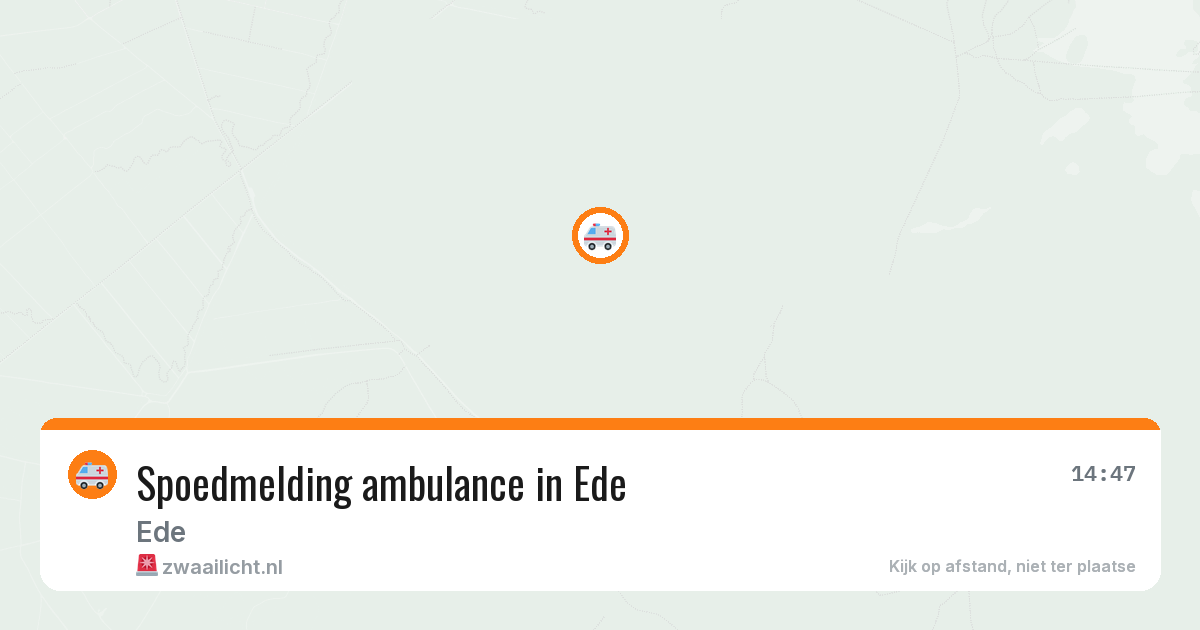 Spoedmelding ambulance in Ede — 10 mei 2026