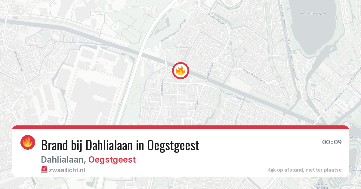 Brand bij Dahlialaan in Oegstgeest — 27 mrt 2026