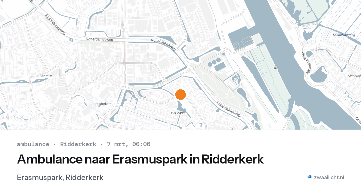 Ambulance naar Erasmuspark in Ridderkerk — 6 mrt 2026