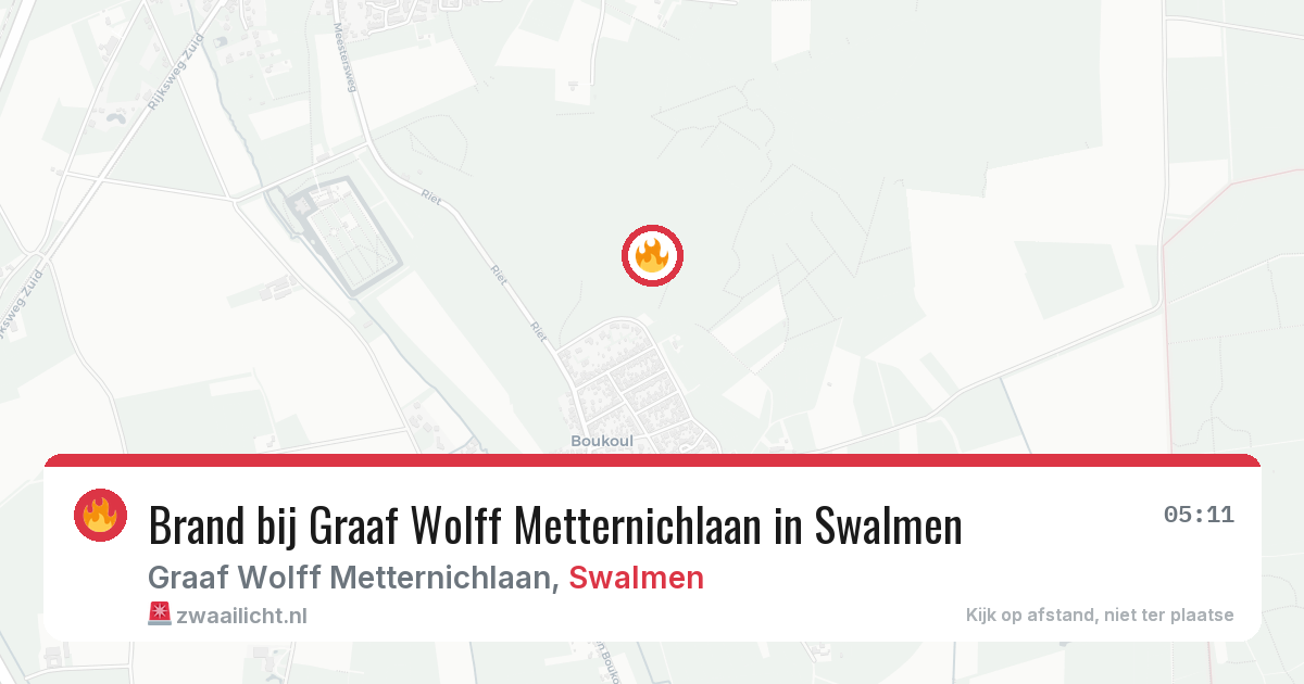 Brand bij Graaf Wolff Metternichlaan in Swalmen — 19 jun 2026