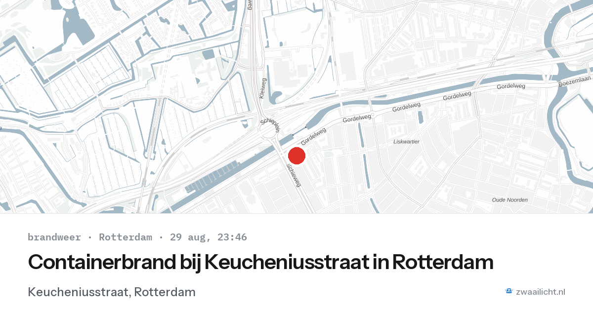 Containerbrand bij Keucheniusstraat in Rotterdam — 29 aug 2026