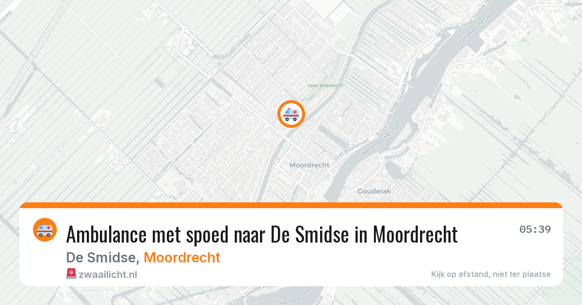 Ambulance met spoed naar De Smidse in Moordrecht — 17 jul 2026