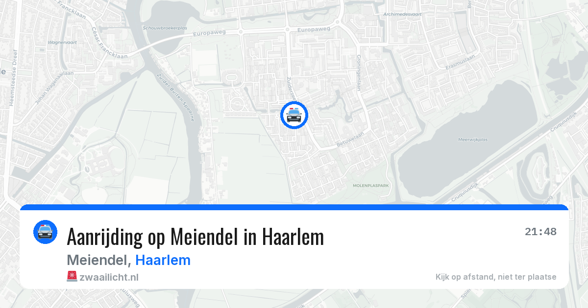 Aanrijding op Meiendel in Haarlem — 1 apr 2026