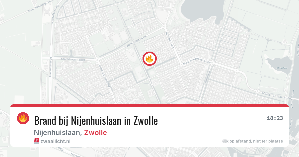 Brand bij Nijenhuislaan in Zwolle — 15 jun 2026