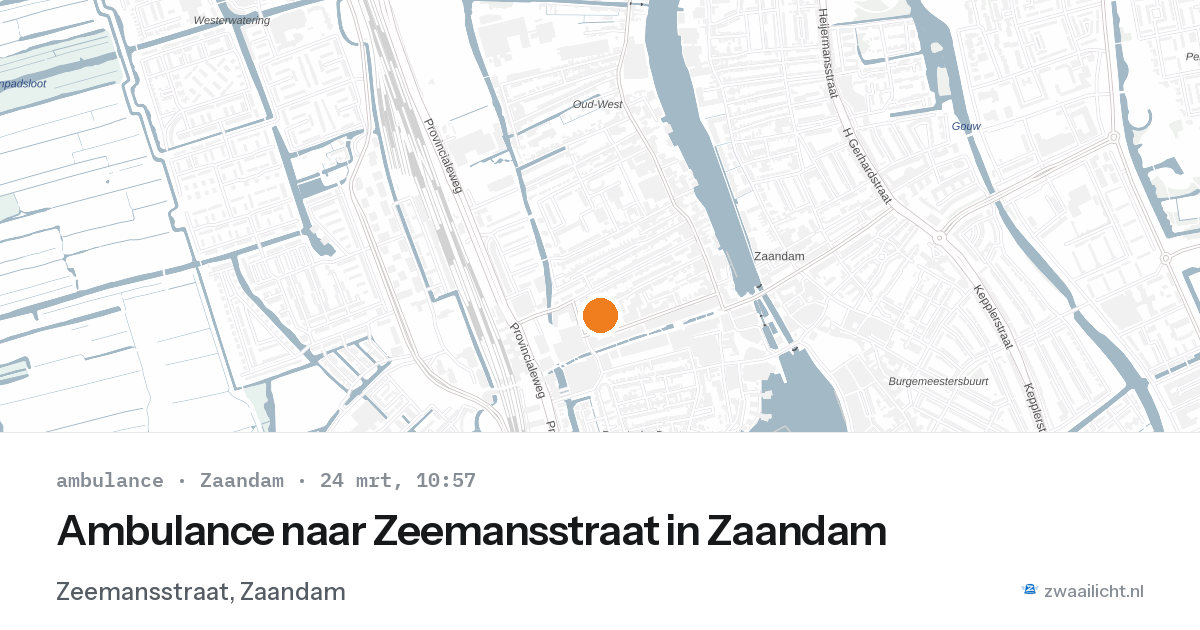 Ambulance naar Zeemansstraat in Zaandam — 24 mrt 2026