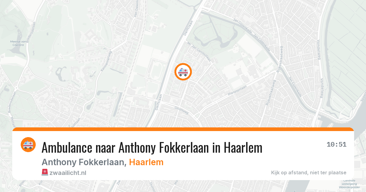 Ambulance naar Anthony Fokkerlaan in Haarlem — 18 jul 2026