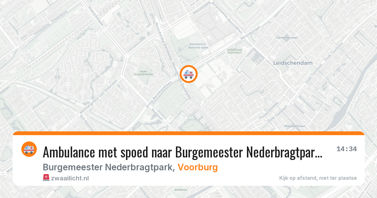Ambulance met spoed naar Burgemeester Nederbragtpark in Voorburg — 8 jun 2026