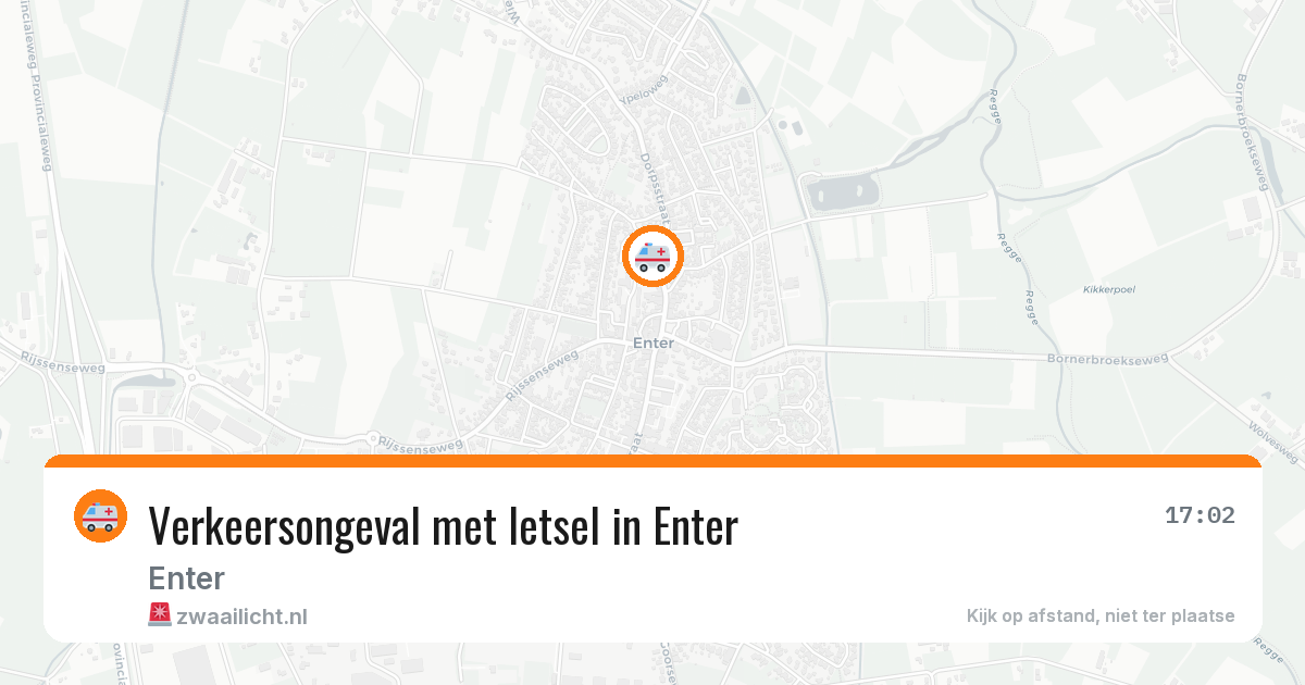 Verkeersongeval met letsel in Enter — 2 aug 2026