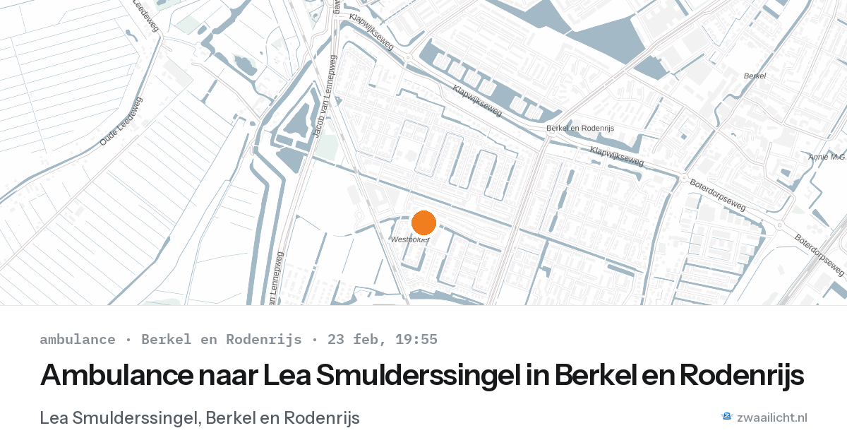 Ambulance naar Lea Smulderssingel in Berkel en Rodenrijs — 23 feb 2026