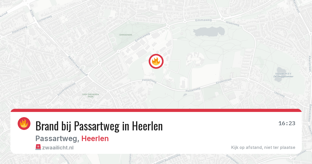 Brand bij Passartweg in Heerlen — 16 jul 2026