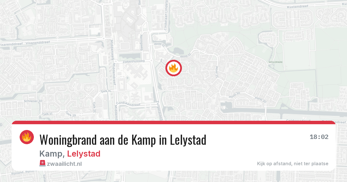 Woningbrand aan de Kamp in Lelystad — 12 aug 2026