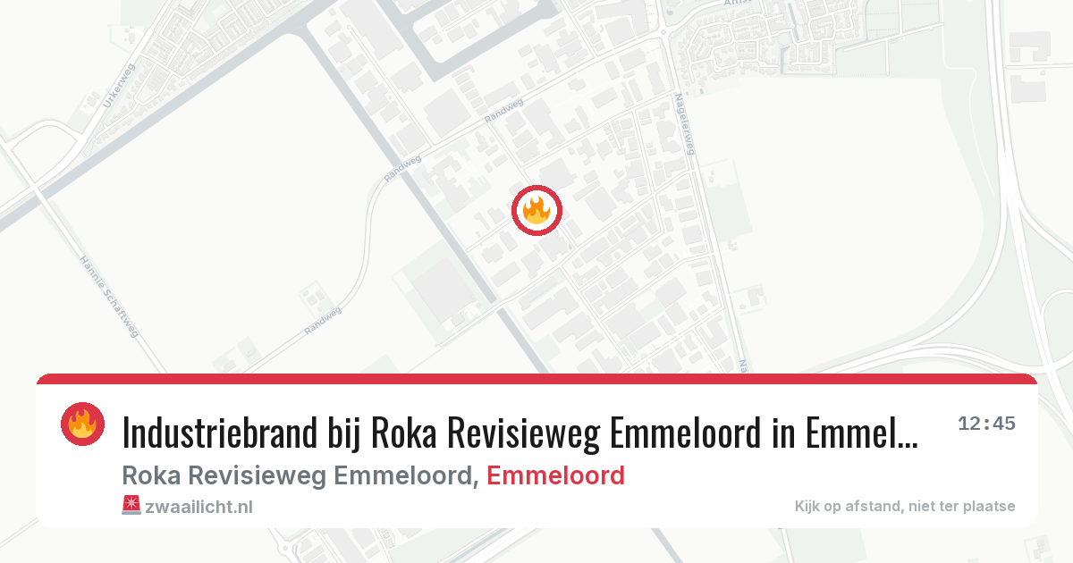 Industriebrand bij Roka Revisieweg Emmeloord in Emmeloord — 12 aug 2026