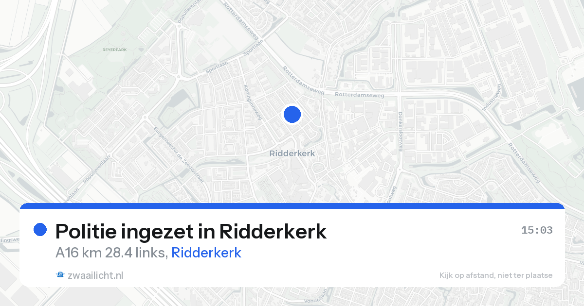 Politie ingezet in Ridderkerk — 11 mei 2026 | 🚨 Zwaailicht.nl