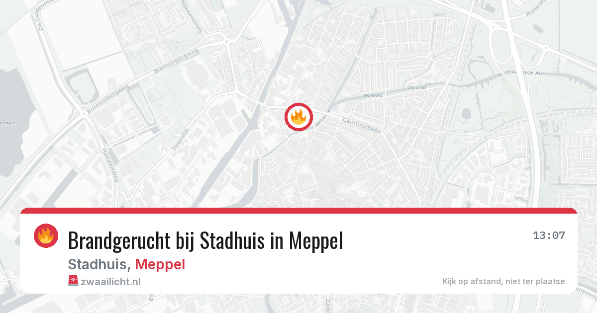 Brandgerucht bij Stadhuis in Meppel — 25 jun 2026