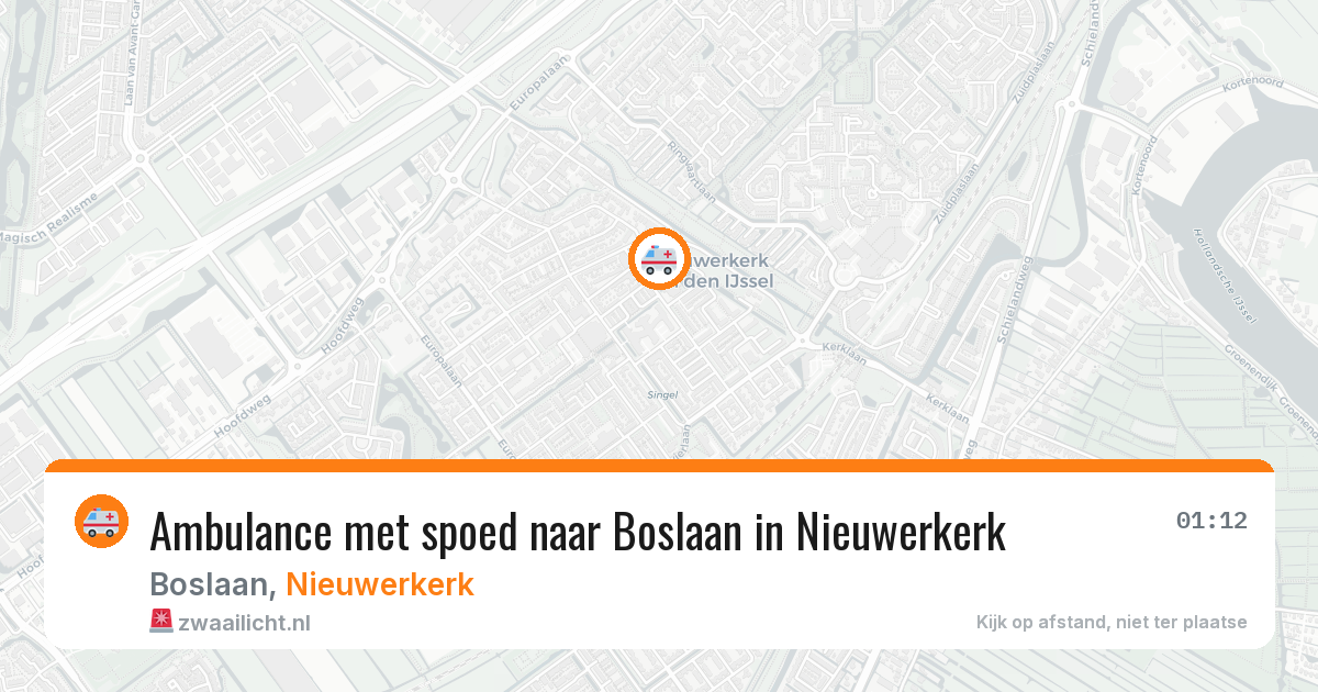 Ambulance met spoed naar Boslaan in Nieuwerkerk — 2 jun 2026
