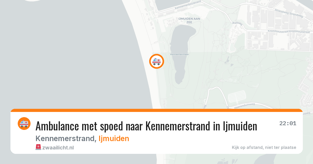 Ambulance met spoed naar Kennemerstrand in Ijmuiden — 12 jun 2026
