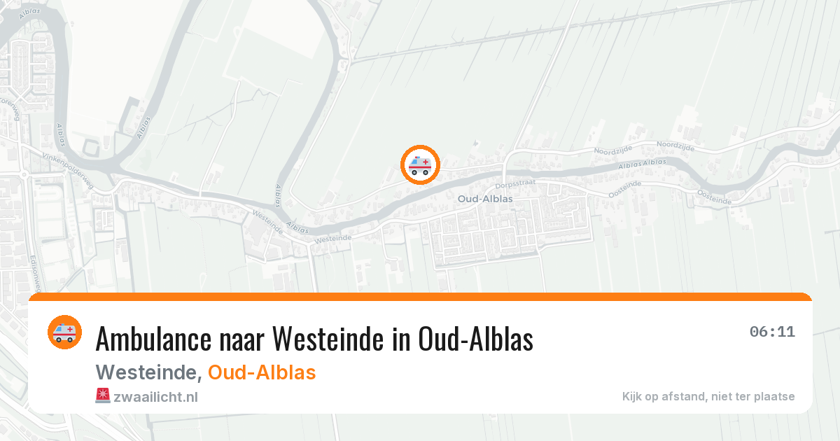 Ambulance naar Westeinde in Oud-Alblas — 14 jun 2026
