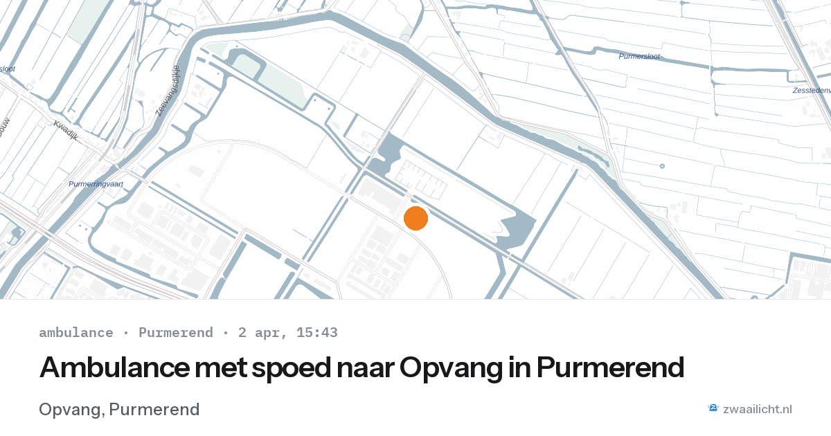 Ambulance met spoed naar Opvang in Purmerend — 2 apr 2026