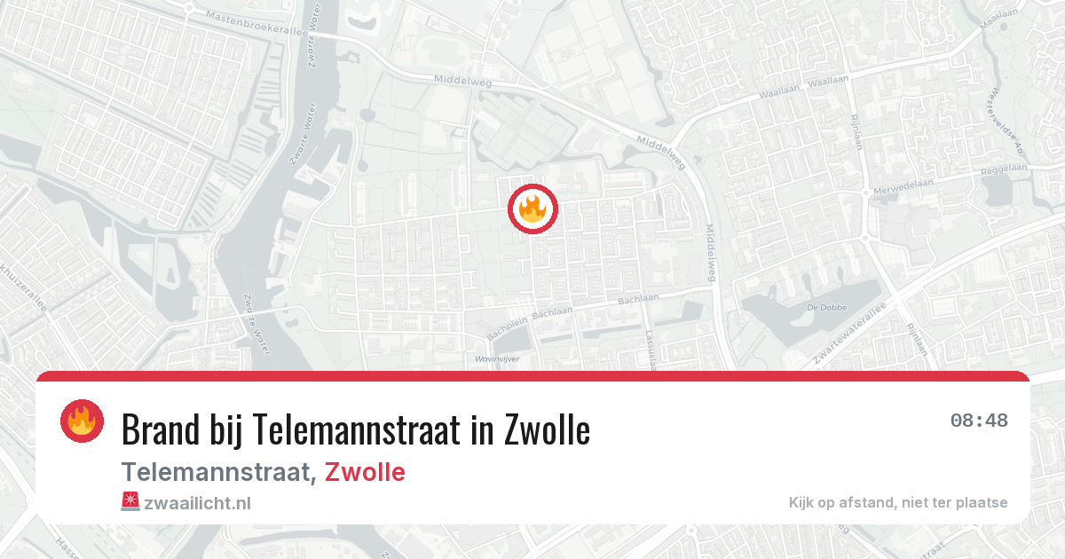 Brand bij Telemannstraat in Zwolle — 28 jun 2026