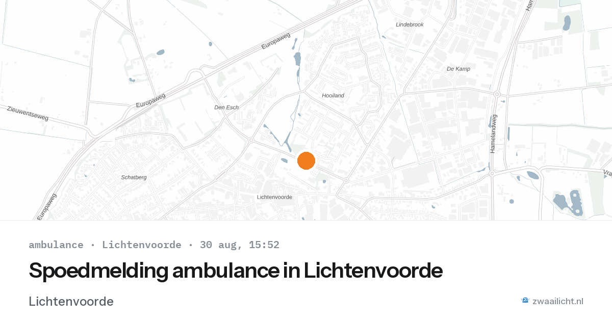 Spoedmelding ambulance in Lichtenvoorde — 30 aug 2026