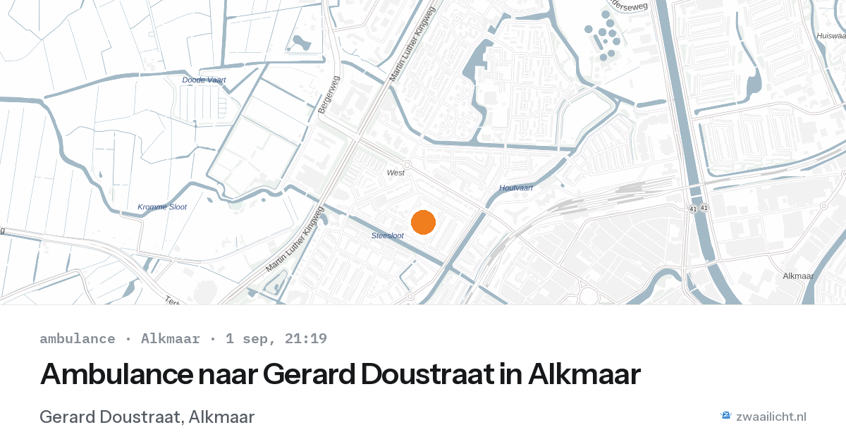 Ambulance naar Gerard Doustraat in Alkmaar — 1 sep 2026