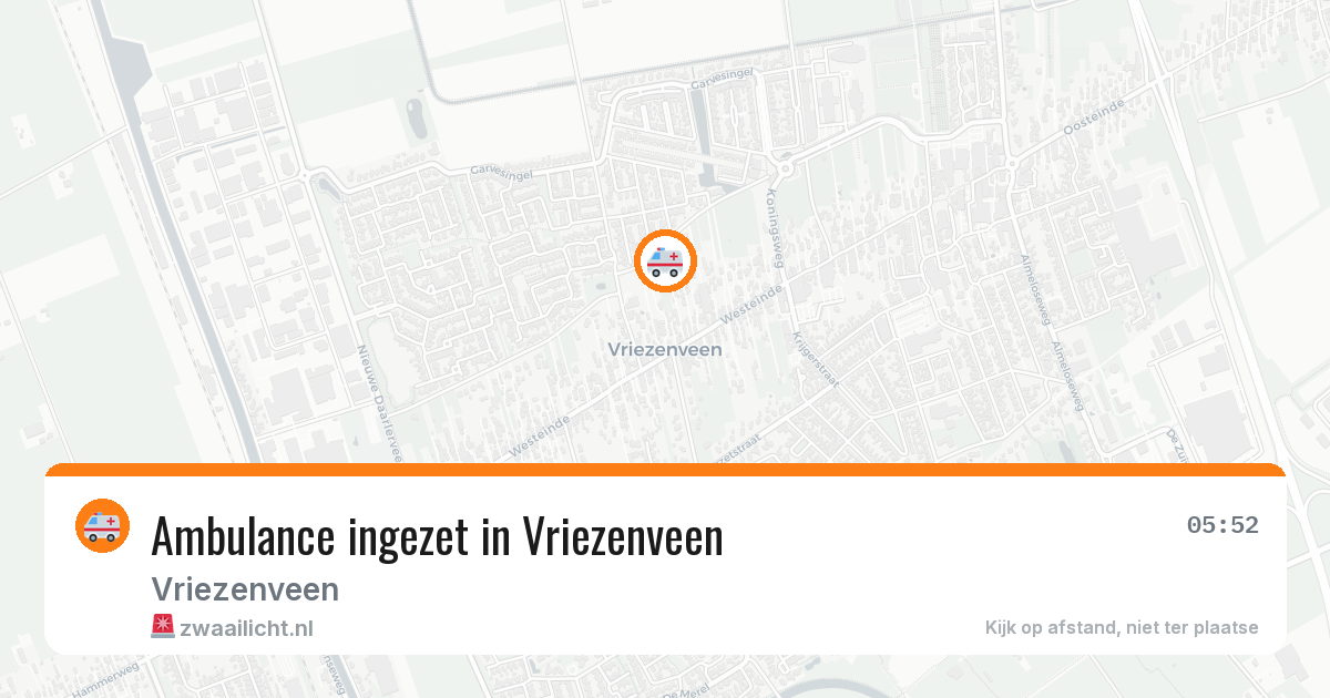 Ambulance ingezet in Vriezenveen — 12 apr 2026