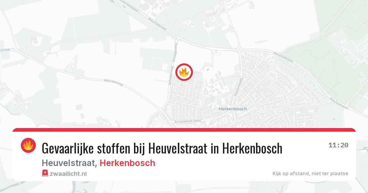 Gevaarlijke stoffen bij Heuvelstraat in Herkenbosch — 18 mei 2026