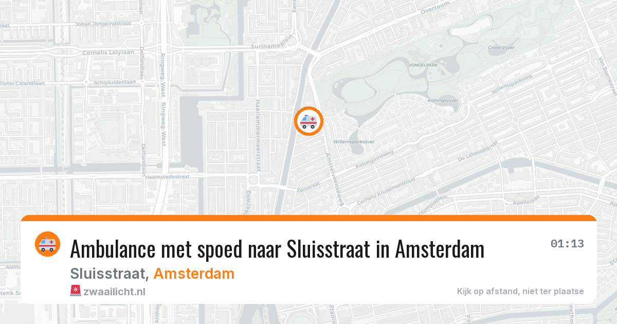 Ambulance met spoed naar Sluisstraat in Amsterdam — 28 apr 2026