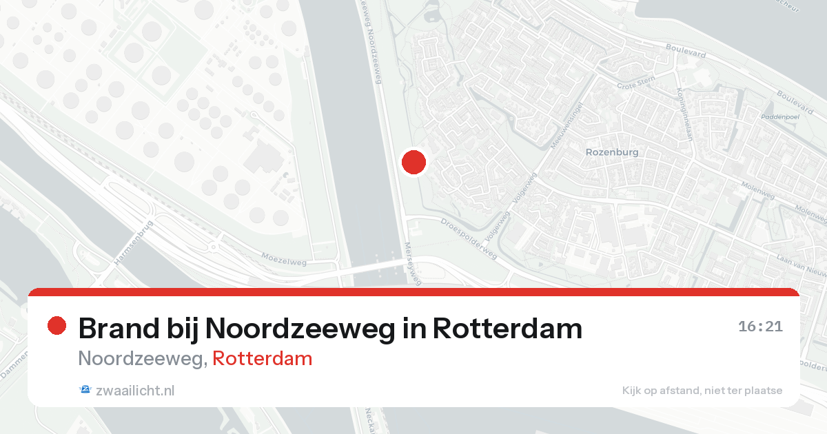 Brand bij Noordzeeweg in Rotterdam — 17 aug 2026