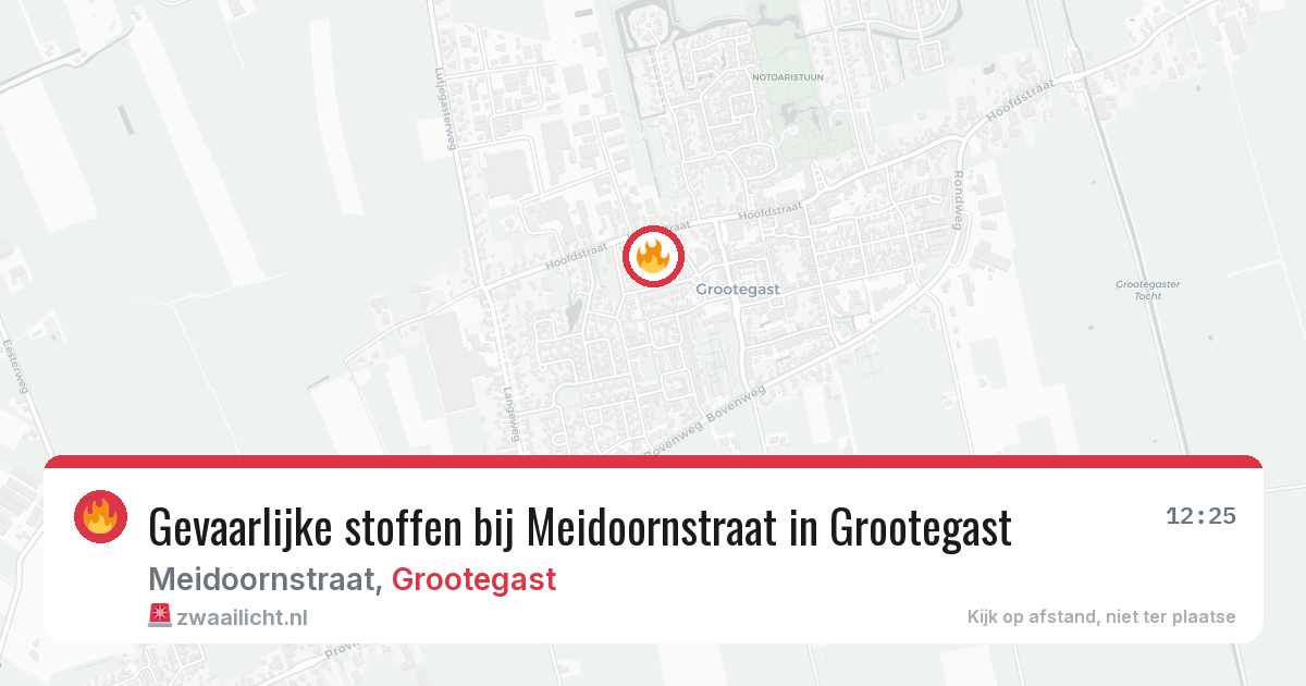 Gevaarlijke stoffen bij Meidoornstraat in Grootegast — 3 apr 2026