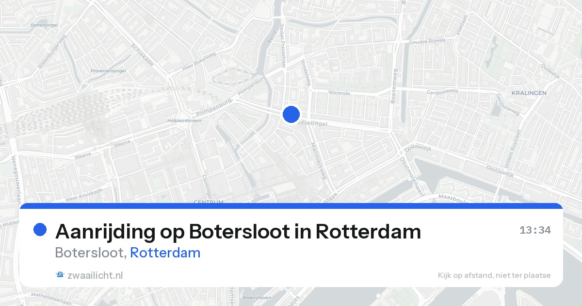 Aanrijding op Botersloot in Rotterdam — 22 aug 2026