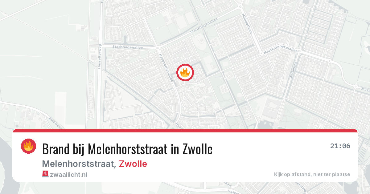 Brand bij Melenhorststraat in Zwolle — 14 aug 2026