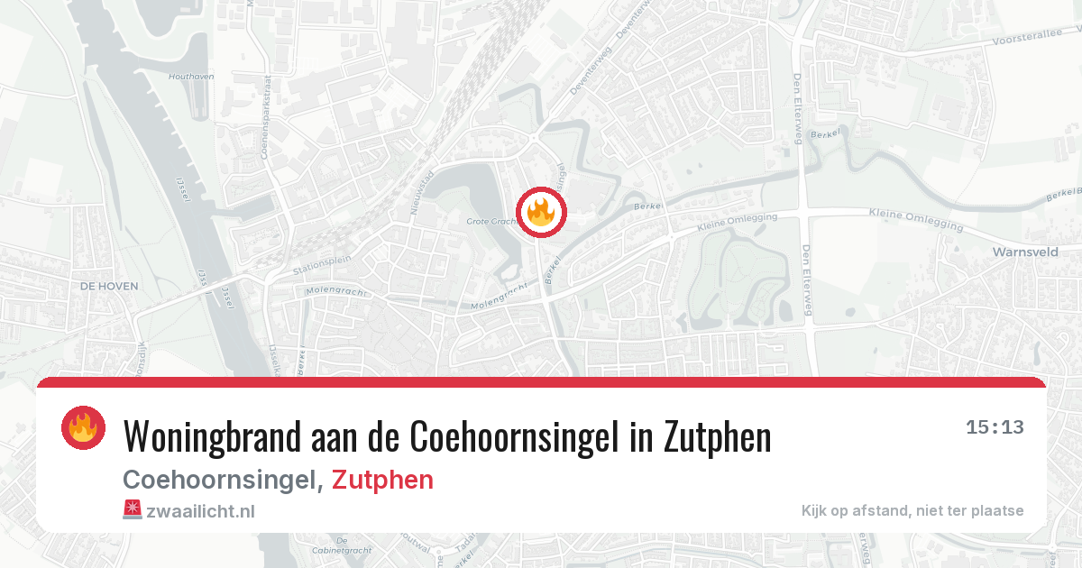 Woningbrand aan de Coehoornsingel in Zutphen — 18 mei 2026