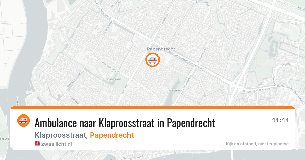 Ambulance naar Klaproosstraat in Papendrecht — 17 jun 2026