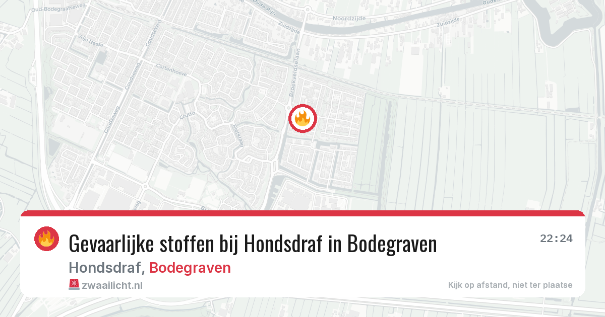 Gevaarlijke stoffen bij Hondsdraf in Bodegraven — 10 aug 2026
