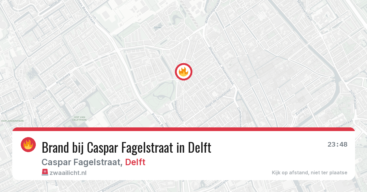 Brand bij Caspar Fagelstraat in Delft — 28 apr 2026