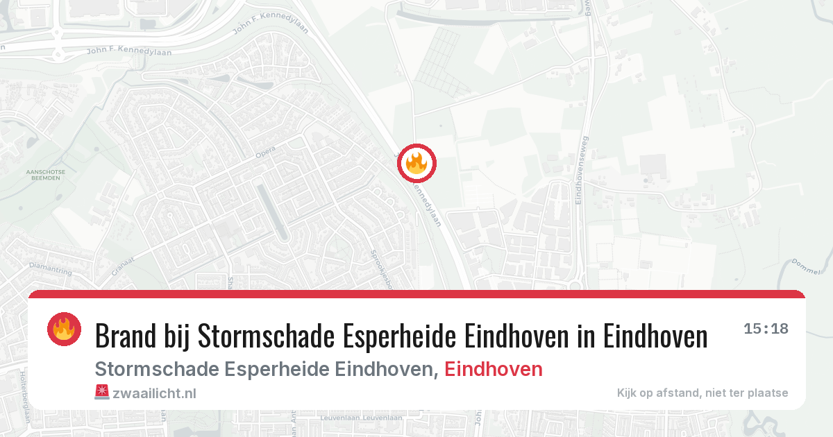 Brand bij Stormschade Esperheide Eindhoven in Eindhoven — 20 jun 2026