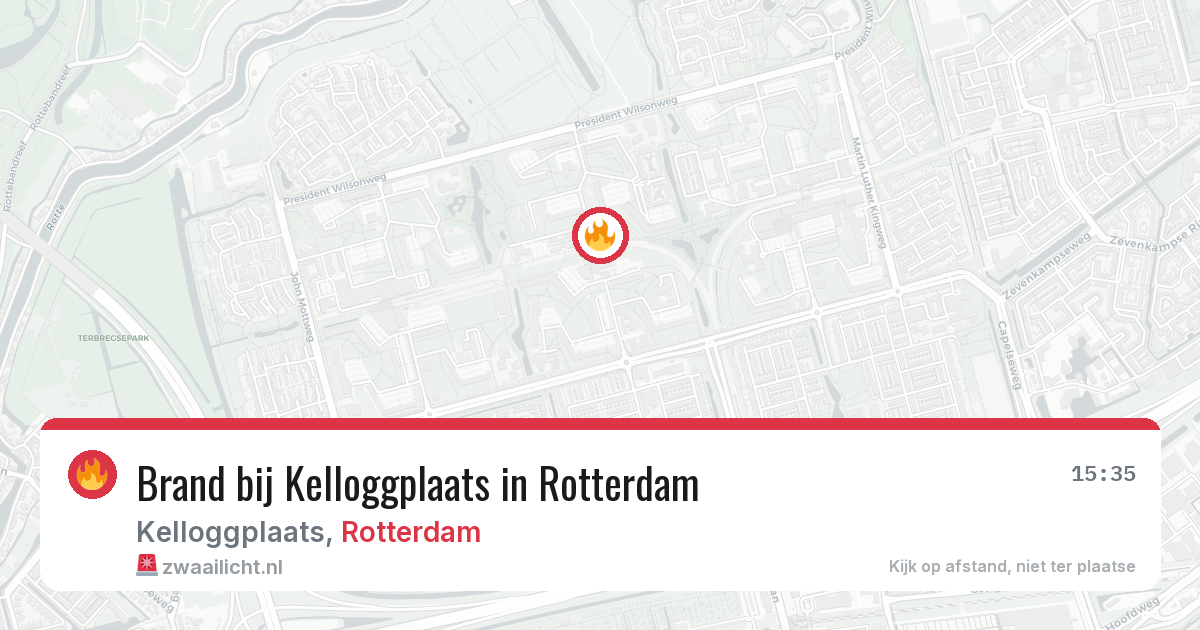 Brand bij Kelloggplaats in Rotterdam — 9 jun 2026