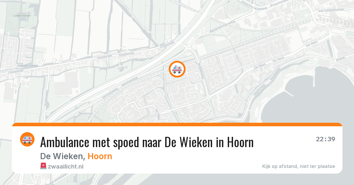 Ambulance met spoed naar De Wieken in Hoorn — 14 aug 2026