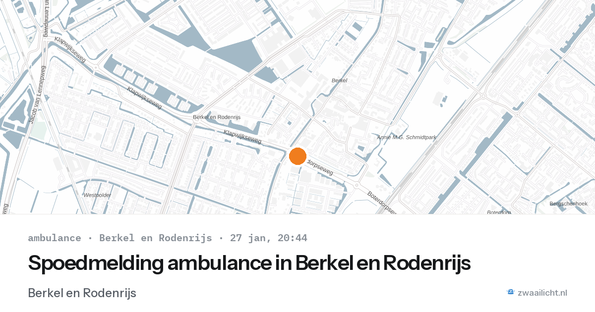Spoedmelding ambulance in Berkel en Rodenrijs — 27 jan 2026