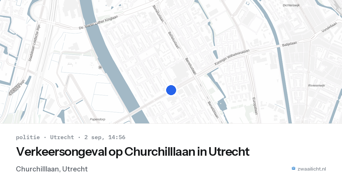 Verkeersongeval op Churchilllaan in Utrecht — 2 sep 2026