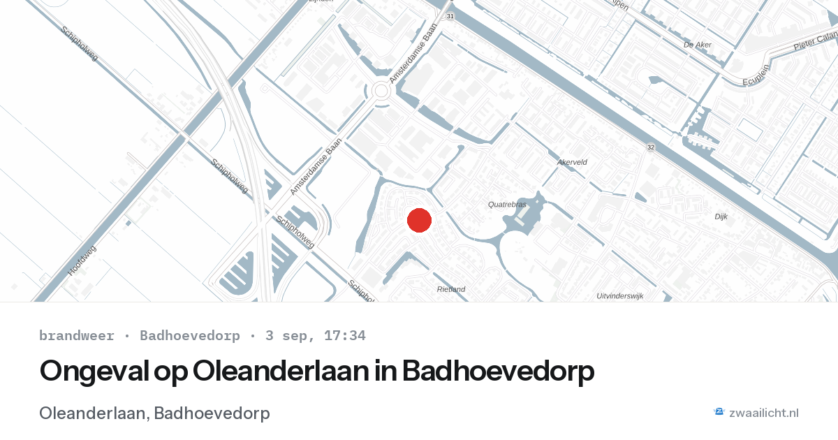 Ongeval op Oleanderlaan in Badhoevedorp — 3 sep 2026
