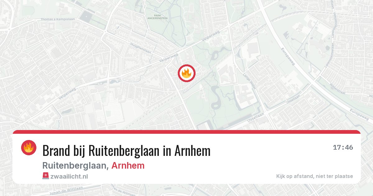 Brand bij Ruitenberglaan in Arnhem — 9 aug 2026
