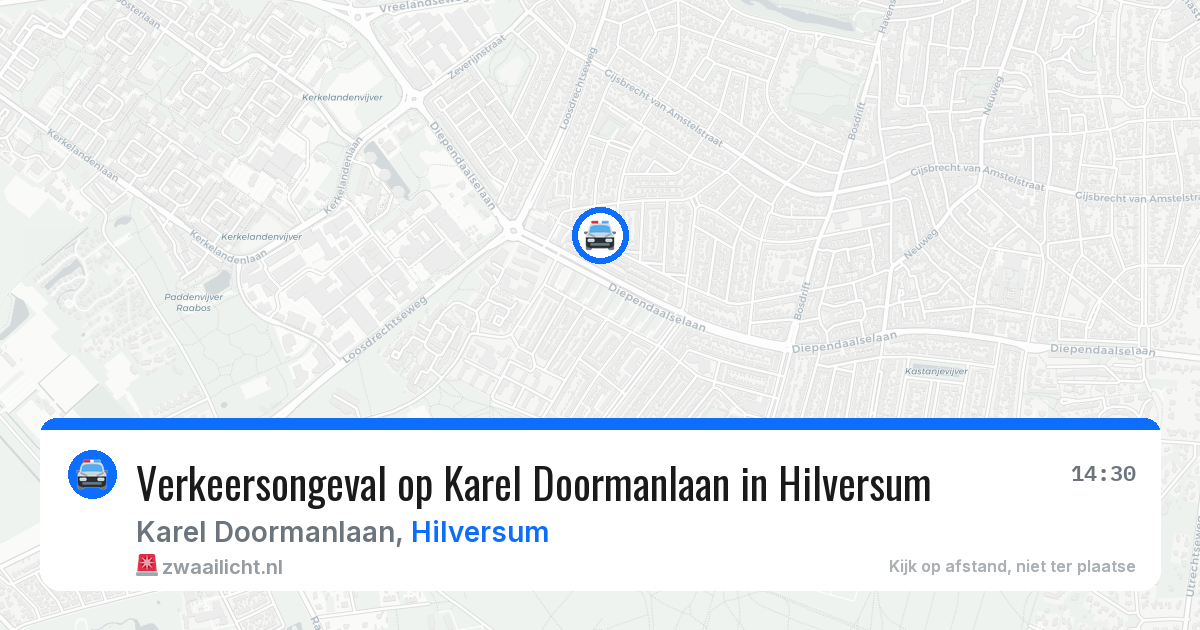 Verkeersongeval op Karel Doormanlaan in Hilversum — 14 mei 2026